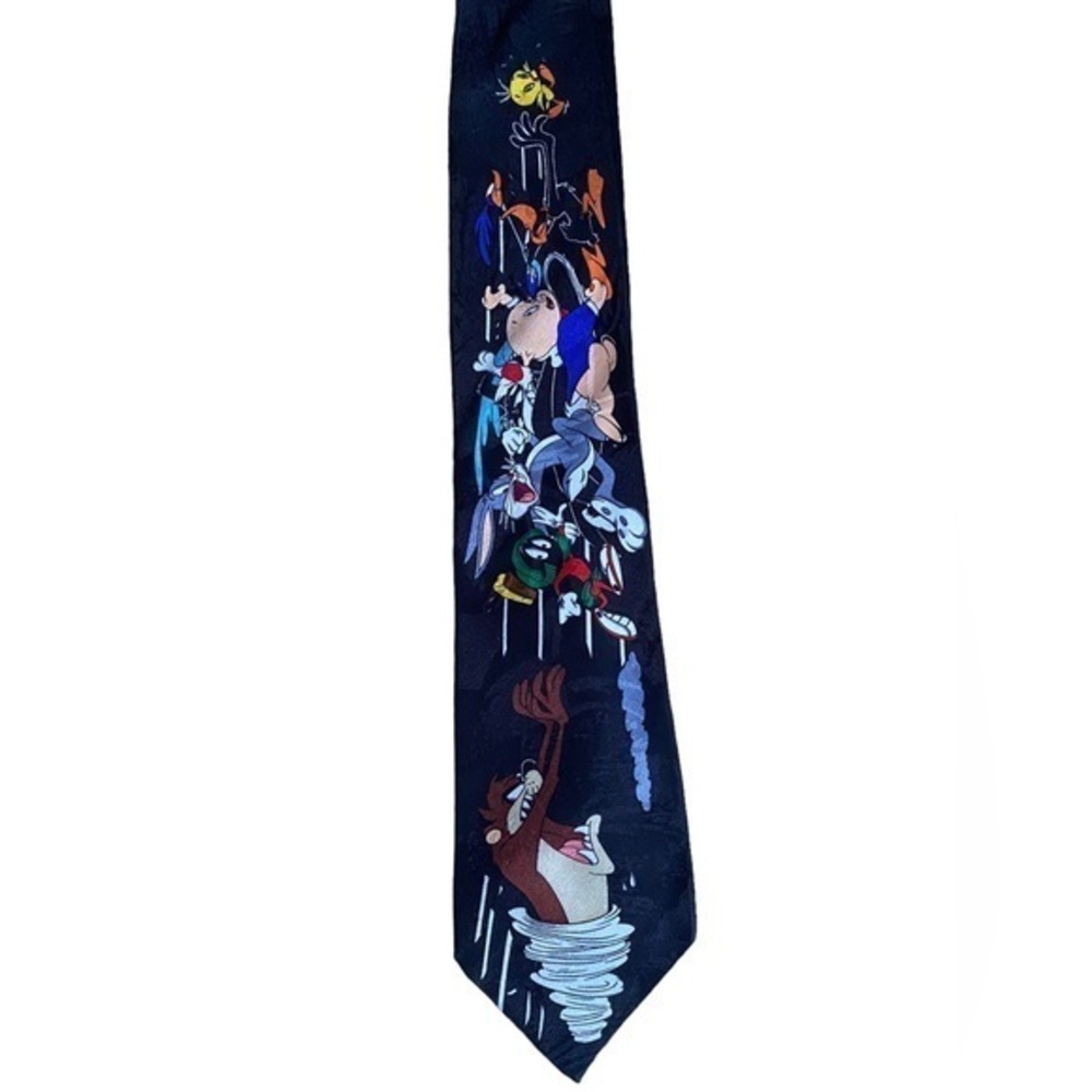 Vintage Looney Tunes Mania Neck Tie Warner Bros. Tasmanian Devil Bugs Bunny 1993
